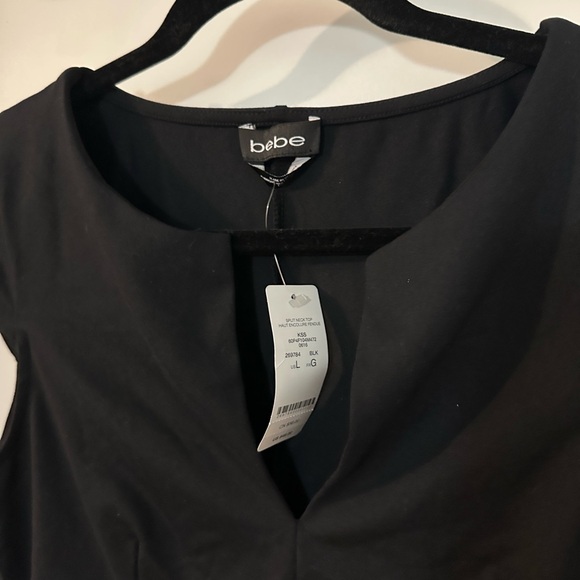 bebe Tops - Bebe Elegant Black Crop Top